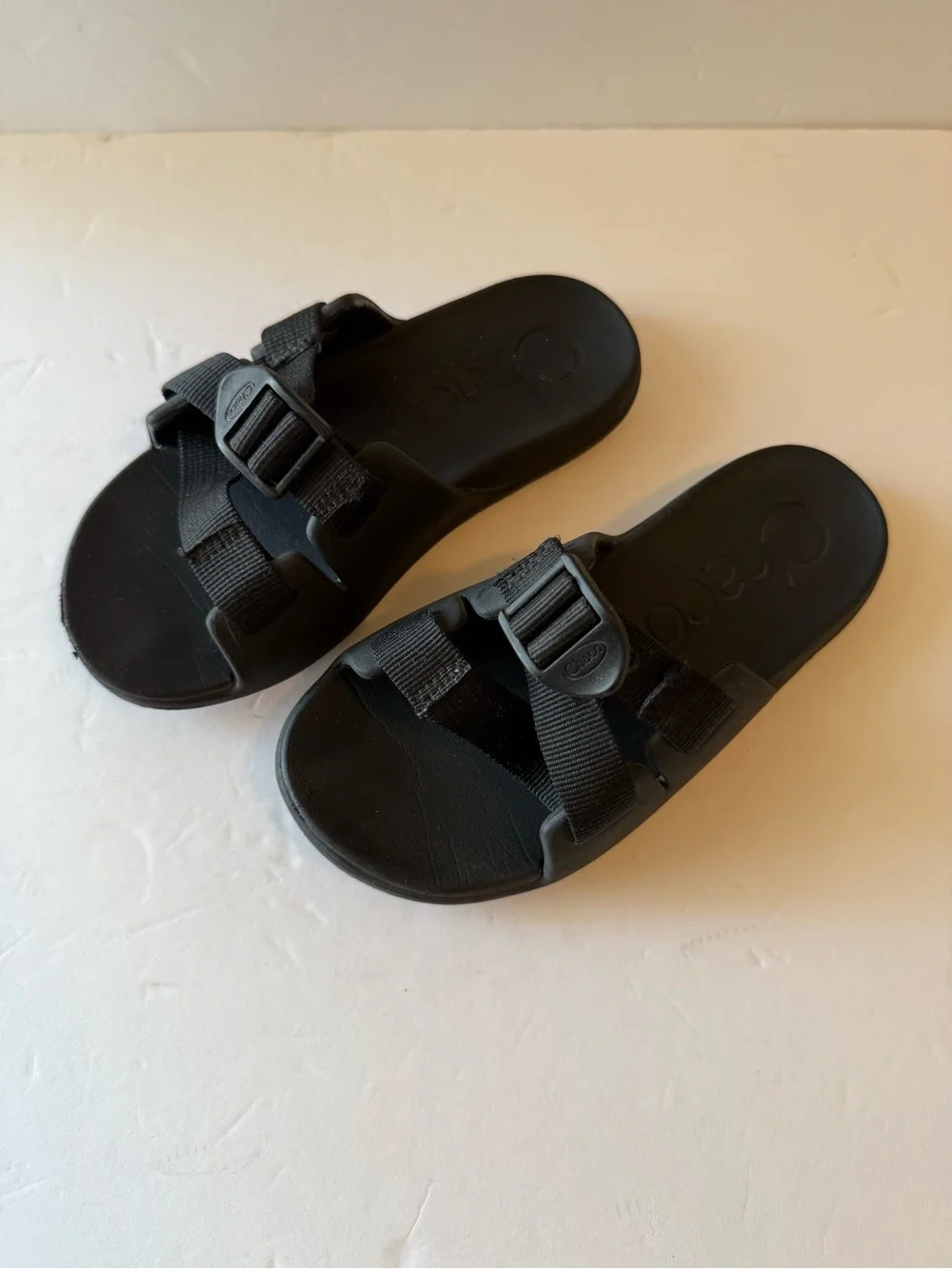 Chaco Kids Black Adjustable Slide Sandals with Dual Webbing Straps Size K1